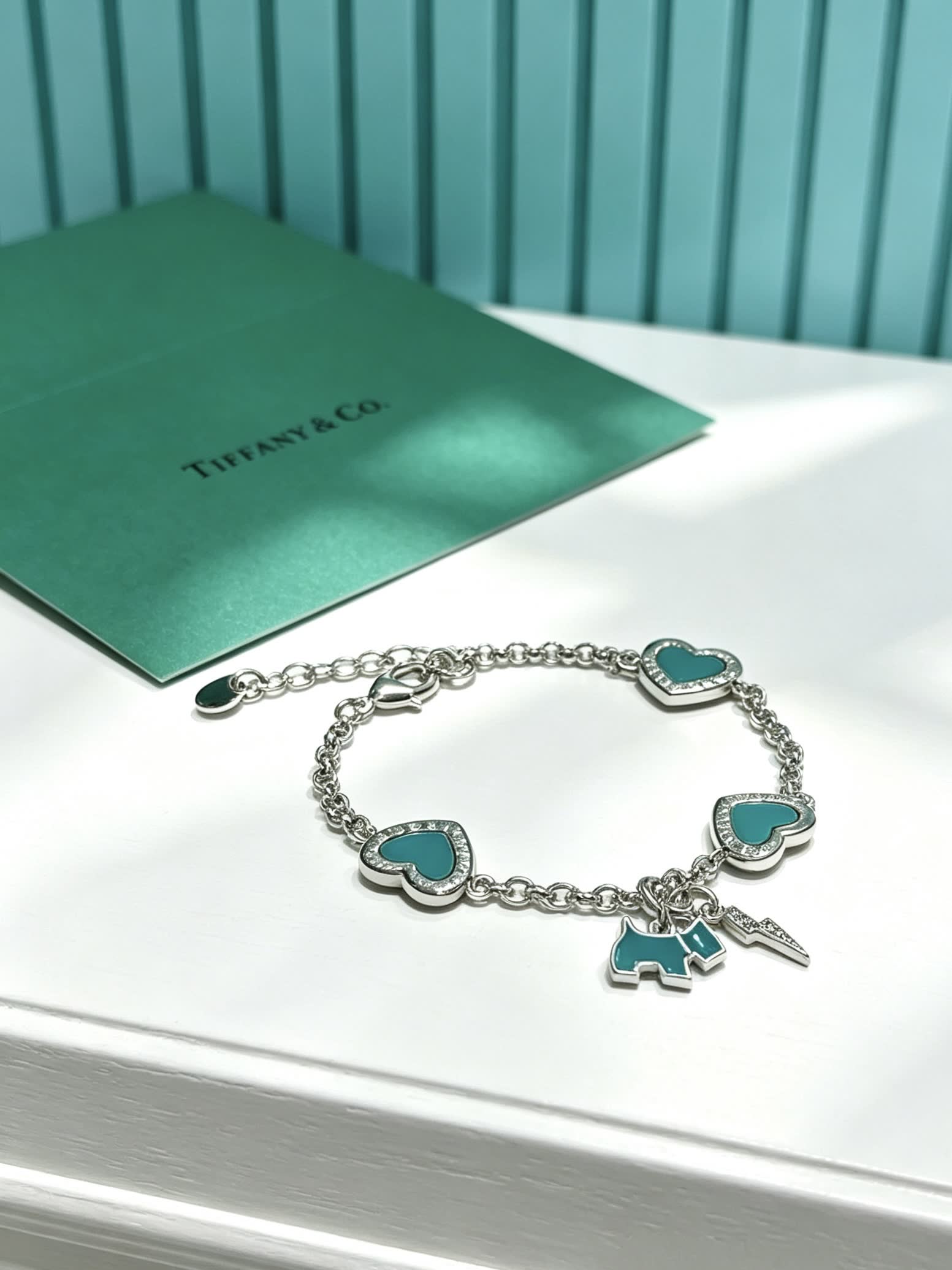 Tiffany & Co. Blue Enamel Heart Bracelet